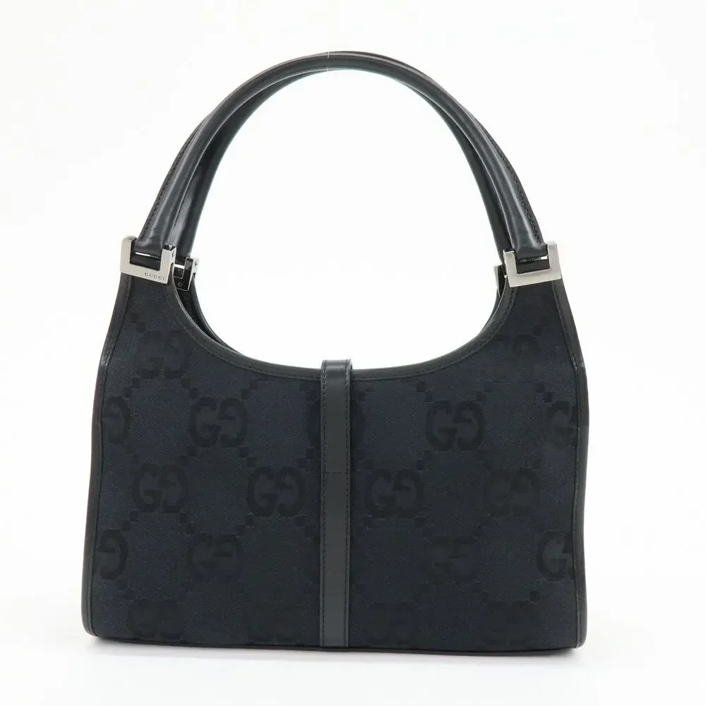 Gucci Jackie GG Canvas & Leather Hobo Bag Black